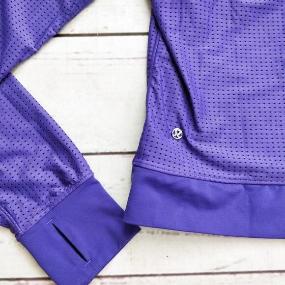 LULULEMON Sweaty Or Not Purple Long Sleeve Mesh Jacket 4 - Picture 4 of 7
